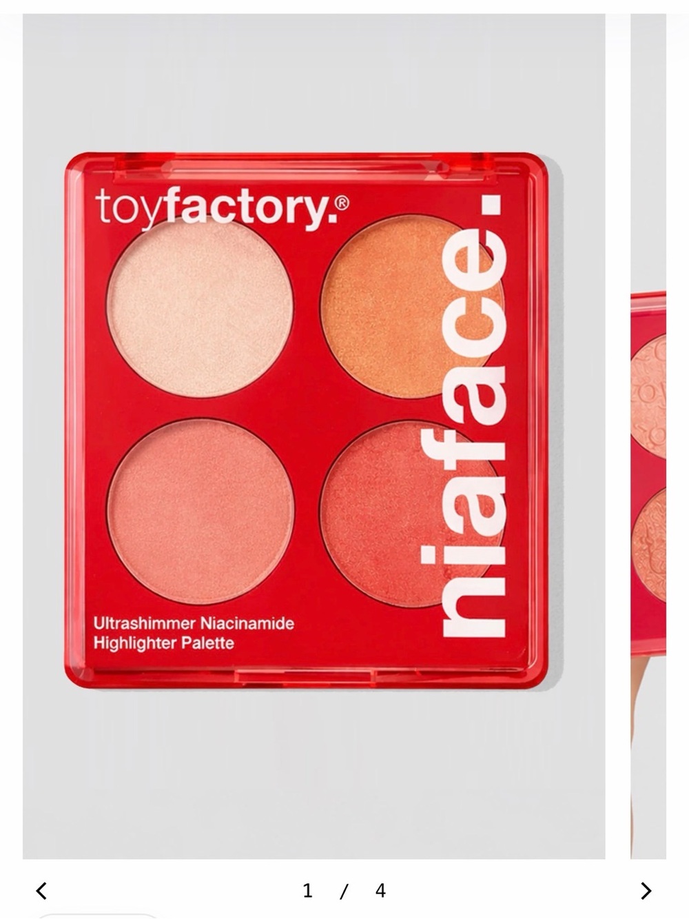 Niaface x Toyfactory Peach & Coral Highlighter Palette sealed box